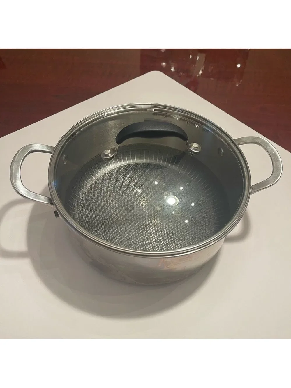 Lexi Home Diamond Non-Stick Tri-Ply Stainless Steel Professional Cookware 5 Qt